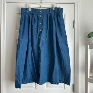 Vintage denim midi pleated skirt size 22